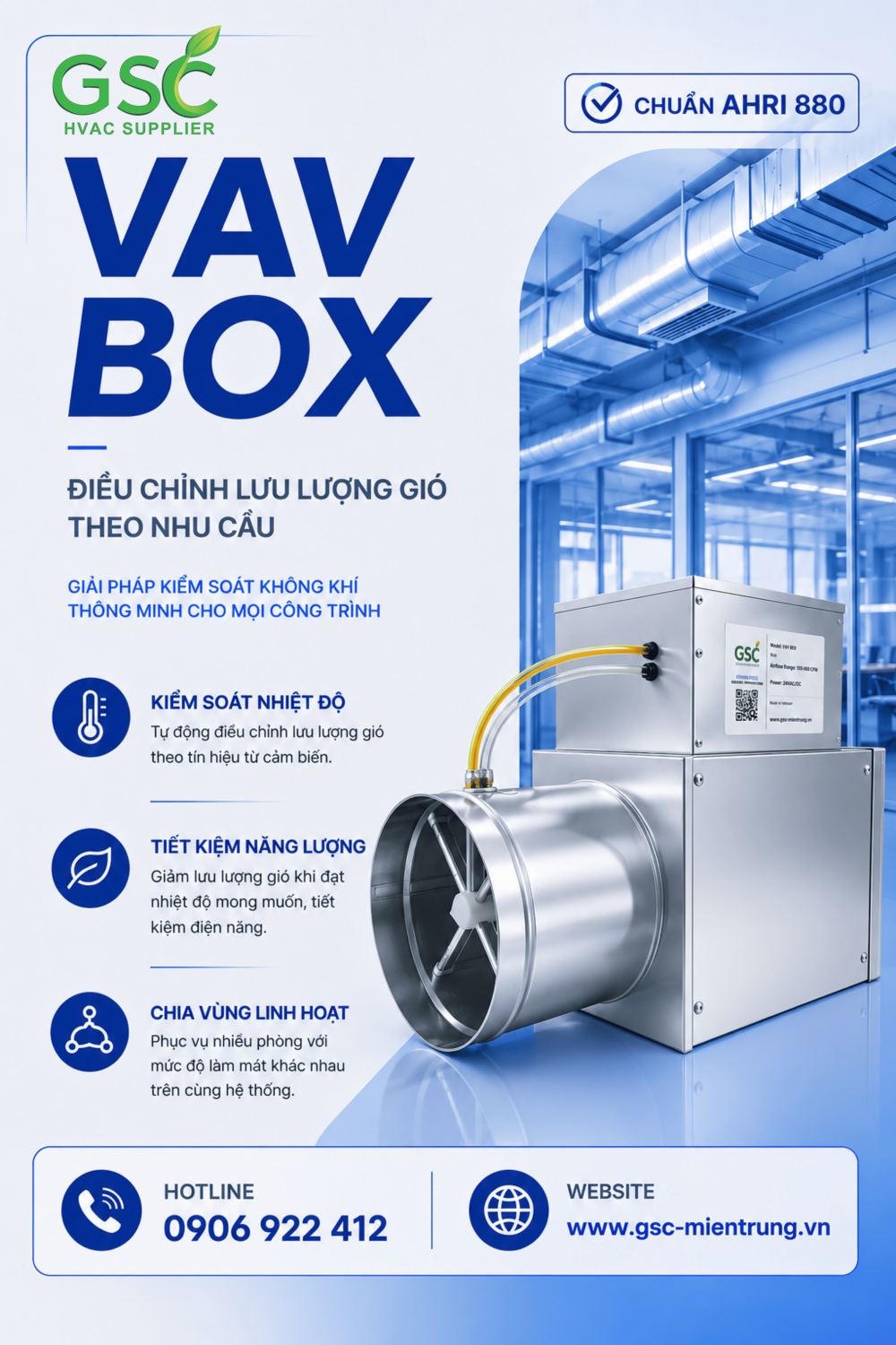 VAV BOX GSC – GIẢI PHÁP PHÂN PHỐI KHÔNG KHÍ BIẾN THIÊN CHO CÔNG TRÌNH HIỆN ĐẠI